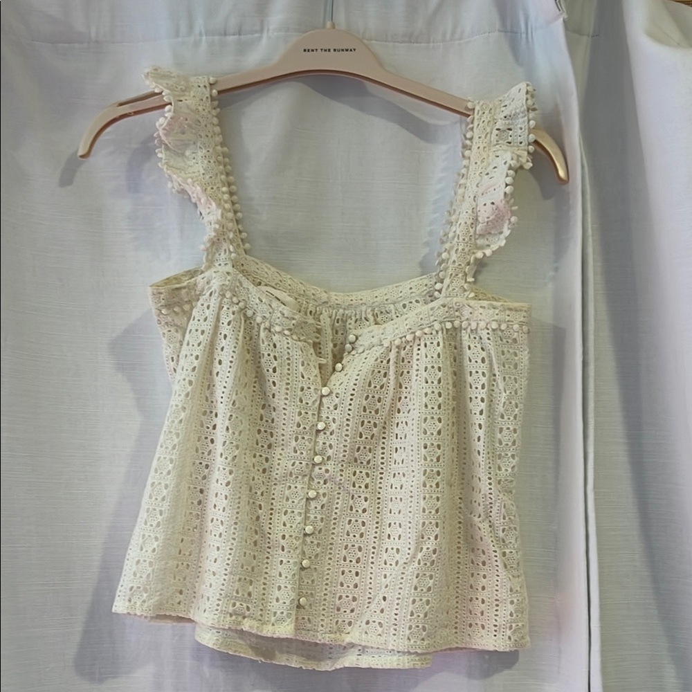 Sézane Cream Lace Sleeveless Top